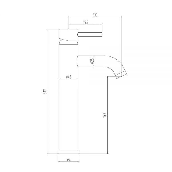 Hartland Chepstow Chrome Tall Basin Mixer Tap #2