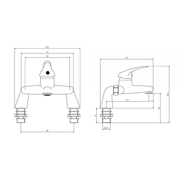 Hartland Essential Chrome Bath Filler Tap #2