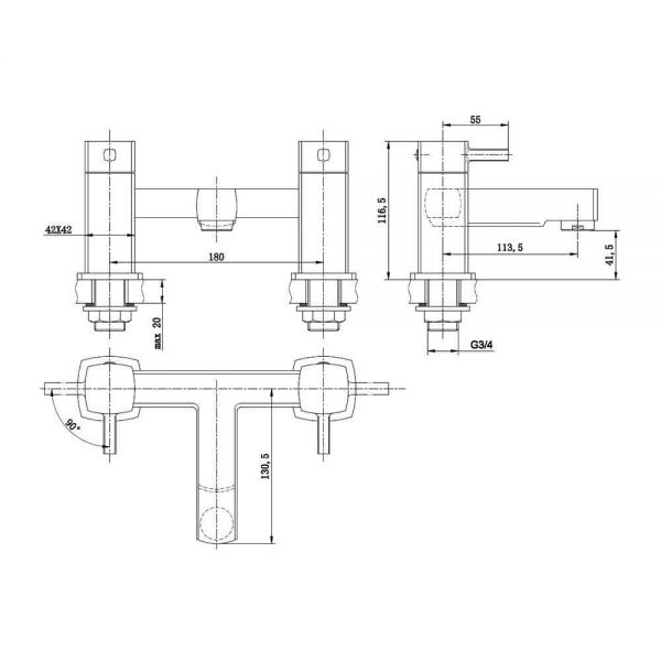 Hartland Newport Chrome Bath Filler Tap #2