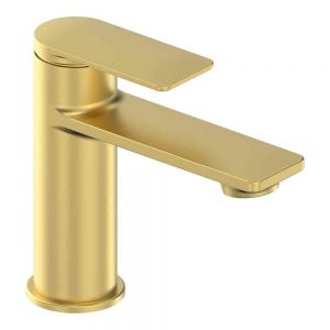 Hartland Risca Brushed Brass Mono Basin Mixer Tap with Waste