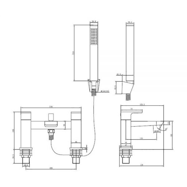 Hartland Swansea Black Bath Shower Mixer Tap #2