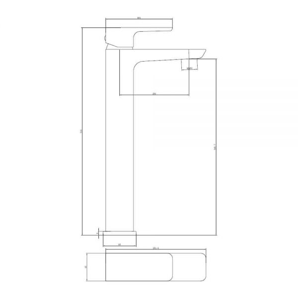 Hartland Swansea Brushed Brass Tall Basin Mixer Tap #2