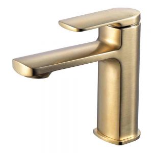 Hartland Wrexham Brushed Brass Mono Basin Mixer Tap with Click Clack Waste