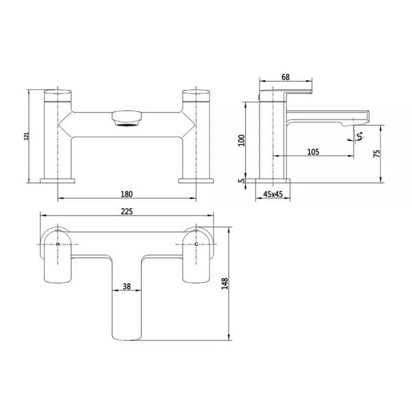 Hartland Wrexham Chrome Bath Filler Tap #2