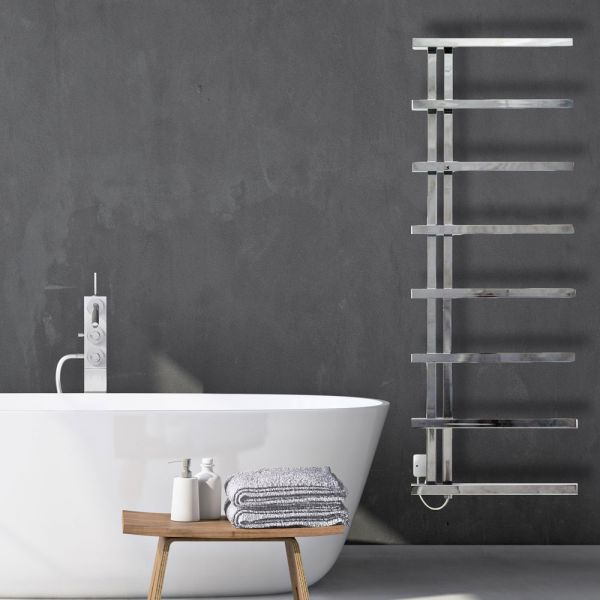 JIS Sussex Hickstead 1400mm x 500mm ELECTRIC Designer Stainless Steel Towel Rail #2