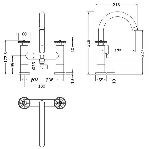 Hudson Reed Revolution Chrome Bath Shower Mixer Tap #2