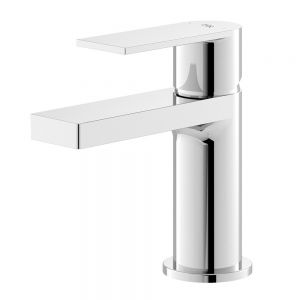 Hudson Reed Sottile Chrome Mini Basin Mixer Tap with Push Button Waste