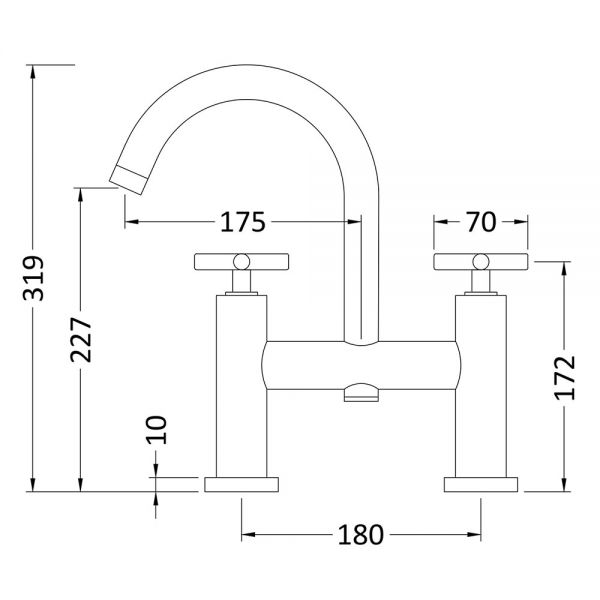 Hudson Reed Tec Crosshead Black Bath Filler Tap #2