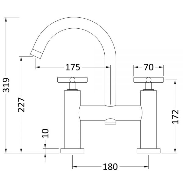 Hudson Reed Tec Crosshead Chrome Bath Filler Tap #2