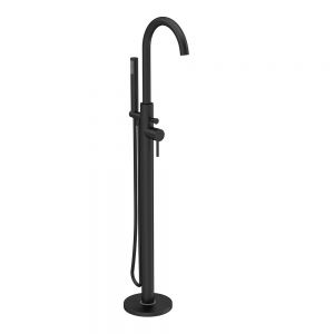 Hudson Reed Tec Lever Black Floor Standing Bath Shower Mixer Tap