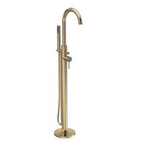 Hudson Reed Tec Lever Brushed Brass Floor Standing Bath Shower Mixer Tap