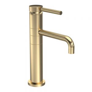 Hudson Reed Tec Lever Brushed Brass Tall Basin Mixer Tap