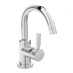 Hudson Reed Tec Lever Chrome Mini Basin Mixer Tap with Push Button Waste