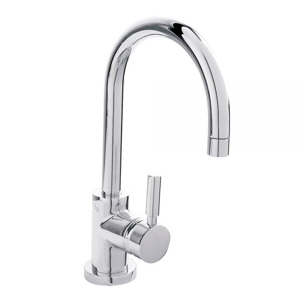 Hudson Reed Tec Lever Chrome Mono Basin Mixer Tap with Push Button Waste