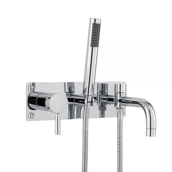 Hudson Reed Tec Lever Chrome Wall Mounted Bath Shower Mixer Tap
