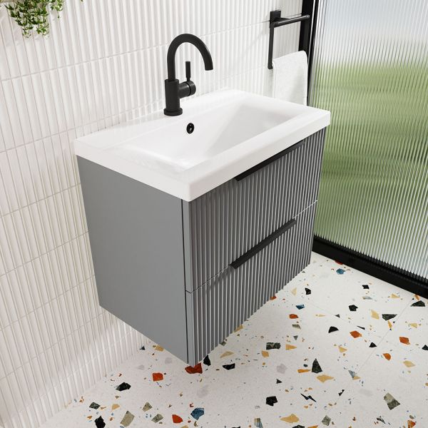 Hudson Reed Tec Side Lever Black Mono Basin Mixer Tap with Waste #2