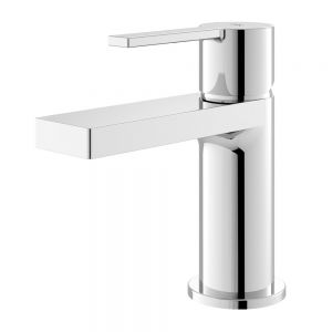 Hudson Reed Willow Chrome Mini Basin Mixer Tap with Push Button Waste