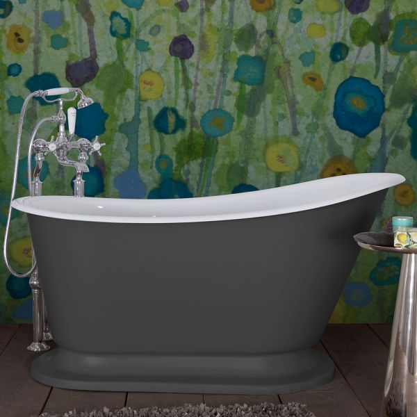 Hurlingham Cameo Freestanding Cast Iron Slipper Bath 1400 x 740mm