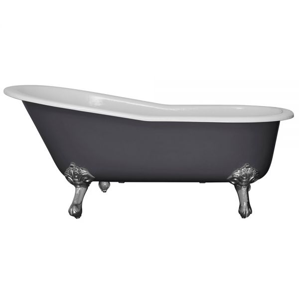 Hurlingham Marlowe Freestanding Cast Iron Slipper Bath 1700 x 780mm 2TH #6