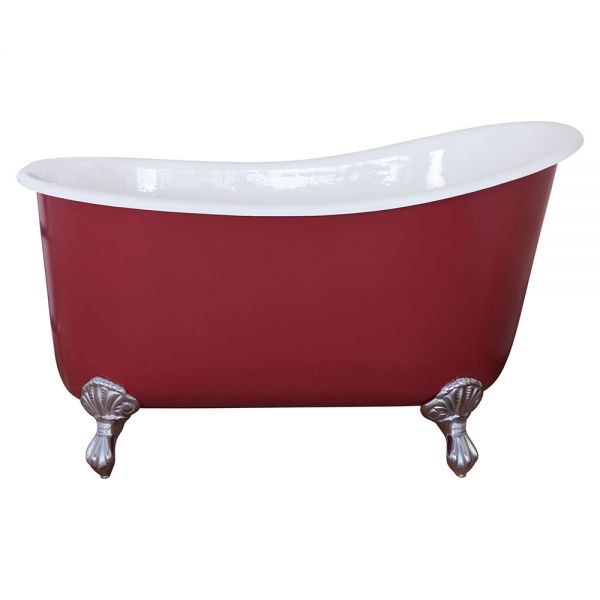 Hurlingham Shelley Freestanding Cast Iron Slipper Bath 1370 x 730mm #6