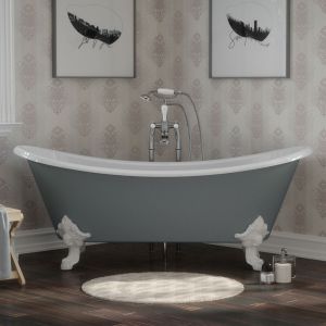 Hurlingham Tebb Freestanding Cast Iron Bath 1840 x 790mm