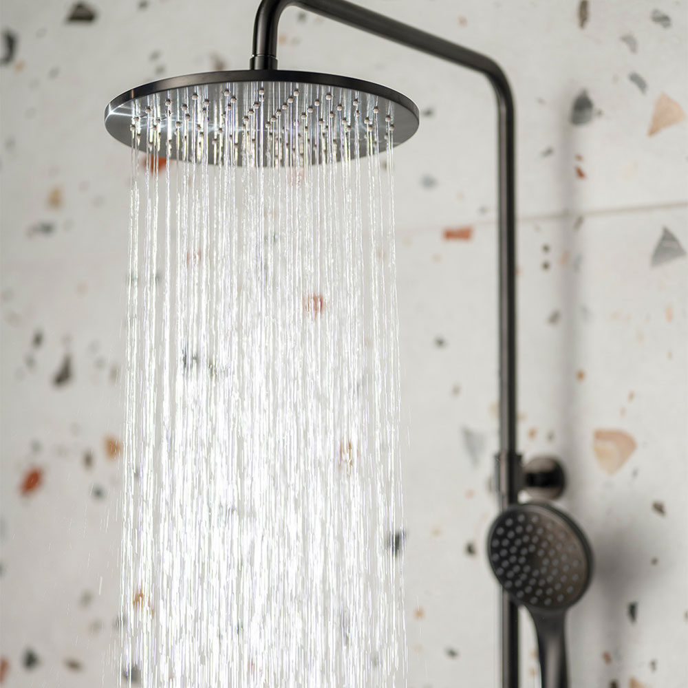 Vado Individual Nebula Brushed Black Thermostatic Exposed Bar Valve