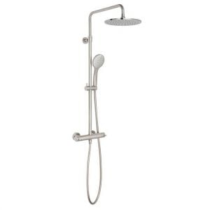 Vado Individual Nebula Brushed Nickel Thermostatic Exposed Bar Valve Shower Kit