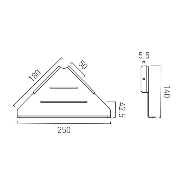 Vado Individual Brushed Gold Corner Shelf #2