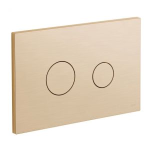 Vado Individual Round Dual Flush Plate Brushed Gold