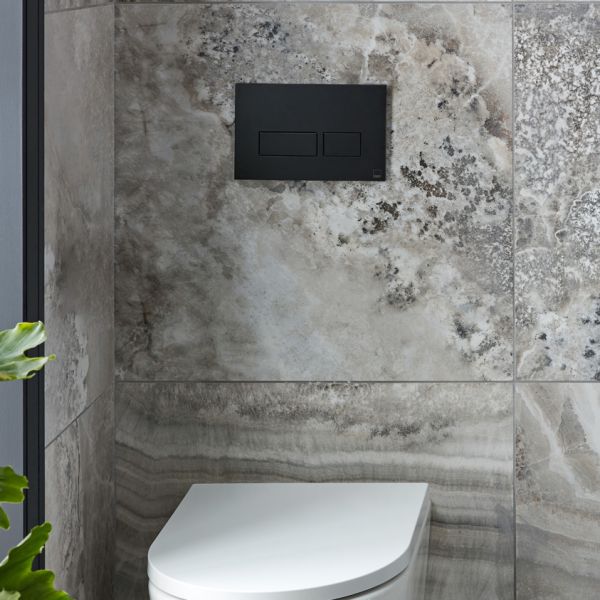 Vado Individual Square Dual Flush Plate Brushed Black #2