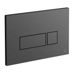 Vado Individual Square Dual Flush Plate Brushed Black