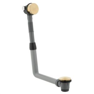 Vado Individual Brushed Gold Overflow Bath Filler Waste