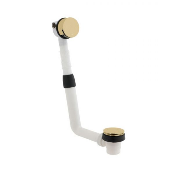 Vado Individual Brushed Gold Push Type Overflow Bath Filler and Waste