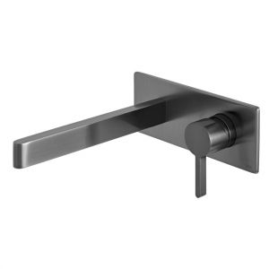 Vado Individual Edit Brushed Black Wall Mounted Basin Mixer Tap