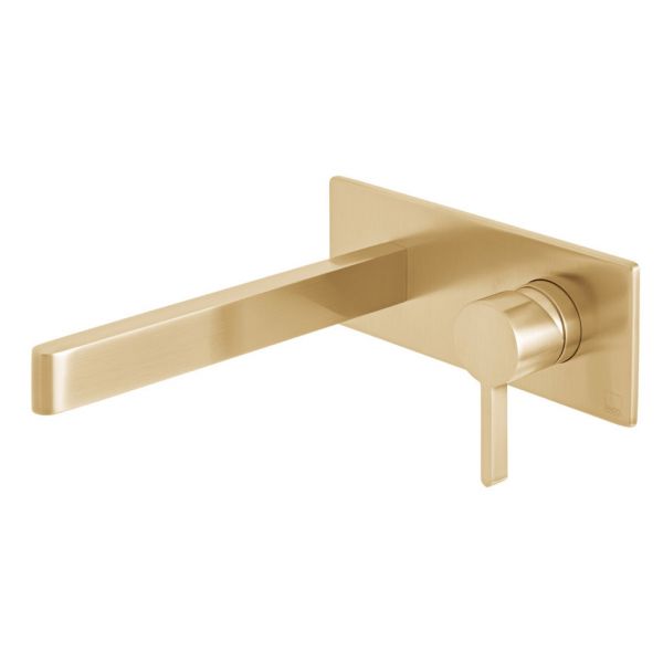 Vado Individual Edit Brushed Gold Wall Mounted Basin Mixer Tap