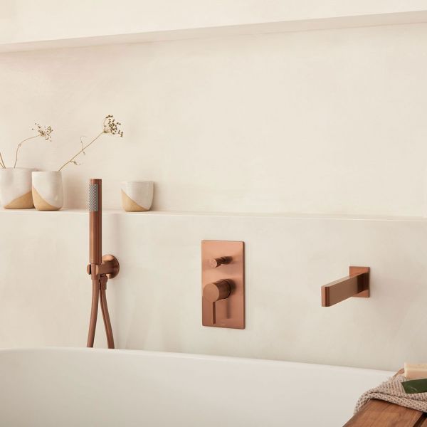 Vado Individual Edit Brushed Bronze Wall Mounted Bath Spout #2