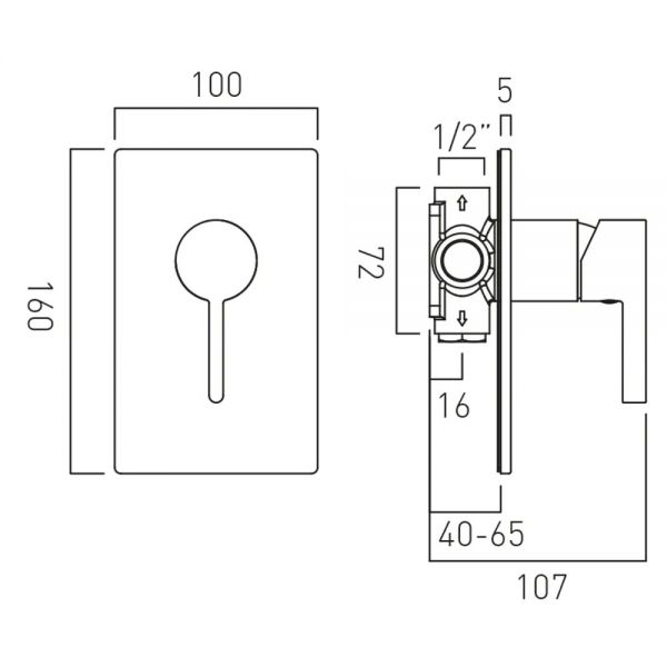Vado Individual Edit Brushed Nickel One Outlet Manual Shower Valve #2