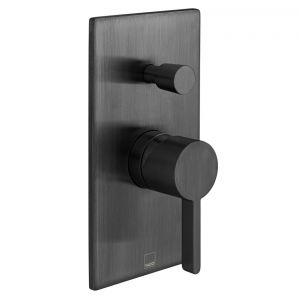 Vado Individual Edit Brushed Black Two Outlet Manual Shower Valve