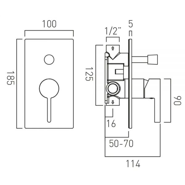 Vado Individual Edit Brushed Gold Two Outlet Manual Shower Valve #2