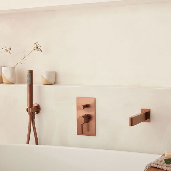 Vado Individual Edit Brushed Bronze Two Outlet Manual Shower Valve #2