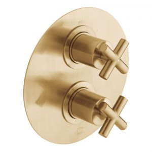 Vado Individual Elements DX Brushed Gold Two Outlet Thermostatic Shower Valve