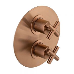 Vado Individual Elements DX Brushed Bronze Two Outlet Thermostatic Shower Valve
