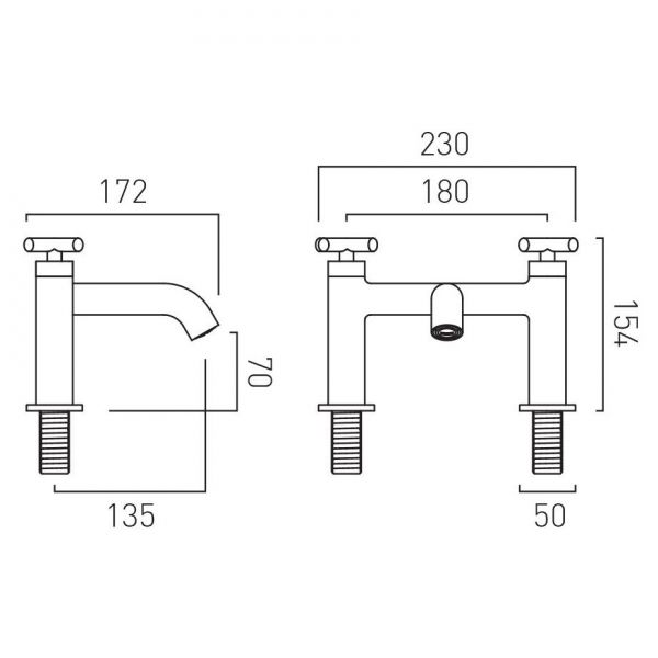 Vado Individual Elements Brushed Black Bath Filler Tap #4