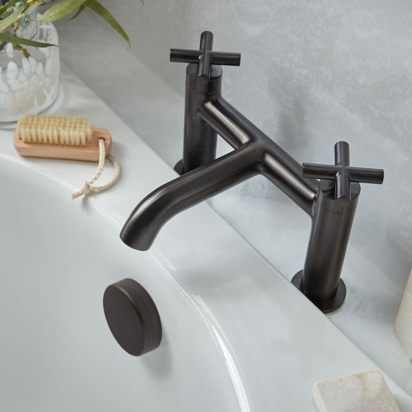 Vado Individual Elements Brushed Black Bath Filler Tap #2
