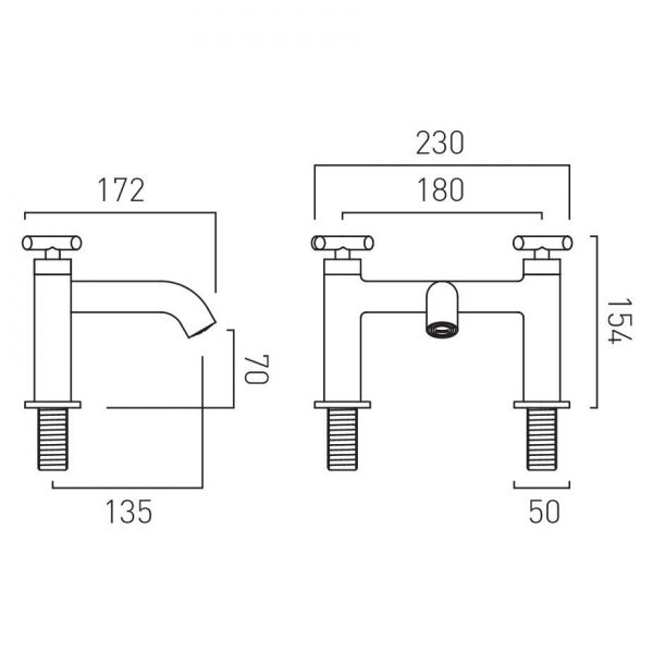 Vado Individual Elements Brushed Nickel Bath Filler Tap #2