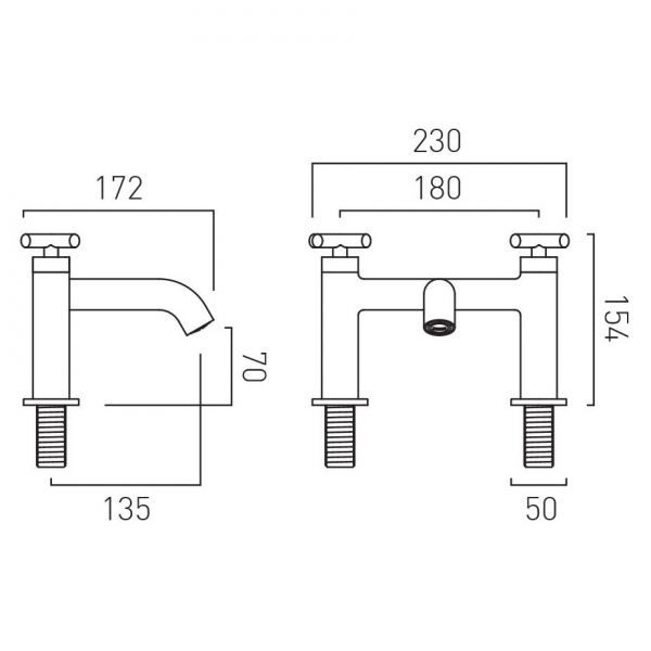 Vado Individual Elements Brushed Bronze Bath Filler Tap #2