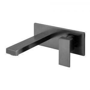 Vado Individual Notion Brushed Black Wall Mounted Basin Mixer Tap