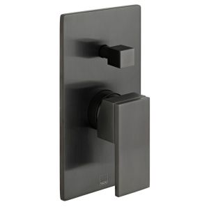 Vado Individual Notion Brushed Black Two Outlet Manual Shower Valve