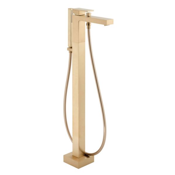 Vado Individual Notion Brushed Gold Floor Mounted Bath Shower Mixer Tap