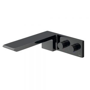 Vado Individual Omika Polished Black Wall Mounted Basin Mixer Tap